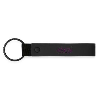 Confetti in the Heart - Pink - Matte Pu Keyring - black - Front