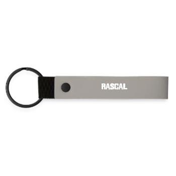 Rascál Bold Vintage Logo Design - Matte PU Schlüsselanhänger - Hellgrau - Vorne