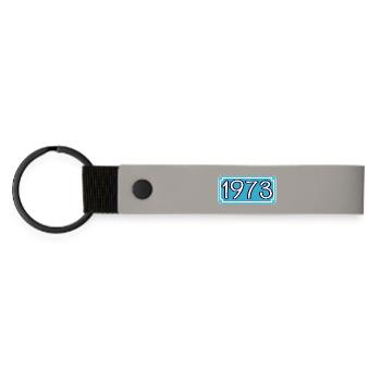 Year of birth 1973 - Matte Pu Keyring - light grey - Front