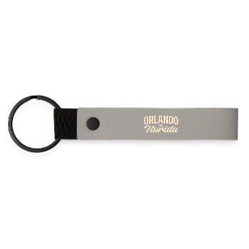 Orlando Florida Vintage Script - Matte Pu Keyring - light grey - Front