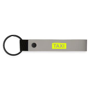 nimm einfach ein taxi - Matte PU Schlüsselanhänger - Hellgrau - Vorne