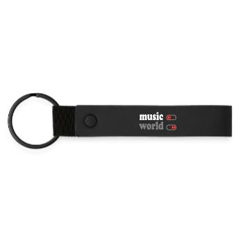 Échappez au Monde avec Style ''Music On, World Off - Porte-clés en PU mat - noir - Devant
