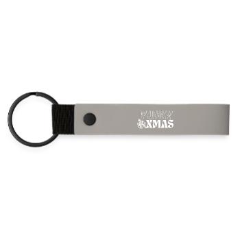 Funky Disco Christmas Ornament Design - Matte Pu Keyring - light grey - Front