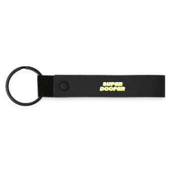 SUPER DOOPER - Matte PU Schlüsselanhänger - Schwarz - Vorne