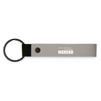 Therapie WERDER - Matte PU Schlüsselanhänger - Hellgrau - Vorne