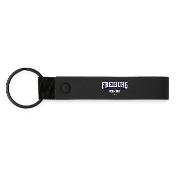 Freiburg Germany College Design - Matte PU Schlüsselanhänger - Schwarz - Vorne