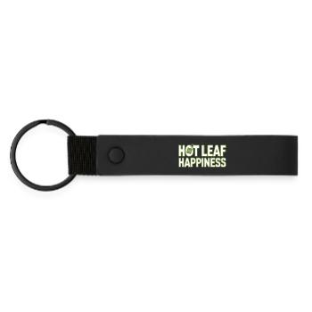 Bonheur de feuilles chaudes Drôle de thé pour - Porte-clés en PU mat - noir - Devant