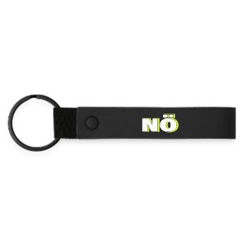 no - Matte Pu Keyring - black - Front