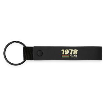 1978-Anniversaire-1978-retro-1978 - Porte-clés en PU mat - noir - Devant