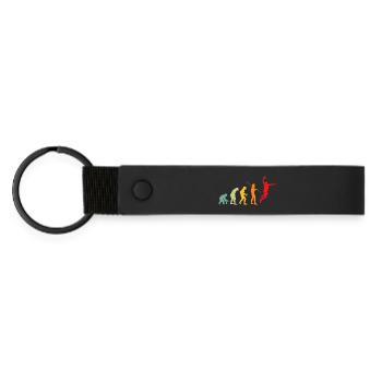 Ich kann nicht, ich habe Basketball Evolution Basketball Spiel - Matte PU Schlüsselanhänger - Schwarz - Vorne