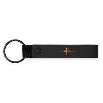 Cadeau de fitness en groupe pour les amateurs de cardio - Porte-clés en PU mat - noir - Devant