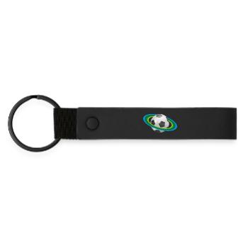 Le football, le soccer, - Porte-clés en PU mat - noir - Devant