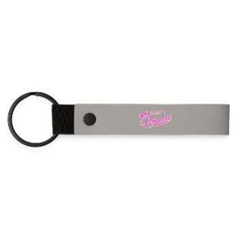daddys girl princess queen baby newborn parents dad - Matte Pu Keyring - light grey - Front