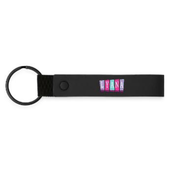 Lyana - Matte Pu Keyring - black - Front