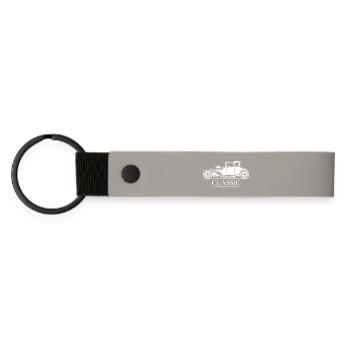classic cars Hot Rod Symbol Oldtimer Logo icon - Matte Pu Keyring - light grey - Front
