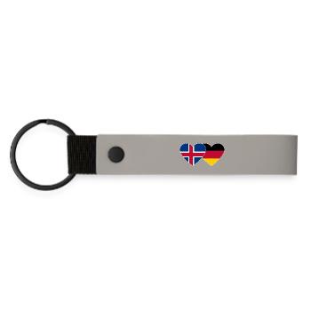 Islande Allemagne Flag Coeur - Porte-clés en PU mat - gris clair - Devant