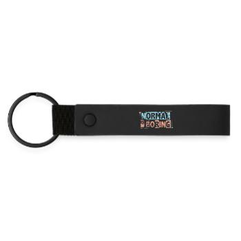 Normal Is Boring - Autism Awareness Puzzle Pieces - Matte Pu Keyring - black - Front