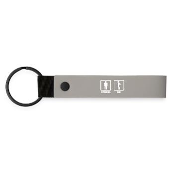 Clarinet stick figure - Matte Pu Keyring - light grey - Front