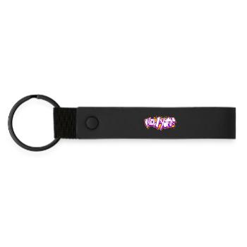 New York Horizontal Graffiti 3 - Matte Pu Keyring - black - Front