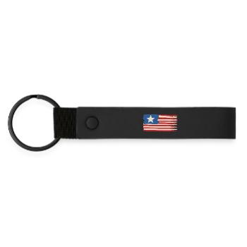 Une étoile Drapeau des États-Unis - Porte-clés en PU mat - noir - Devant
