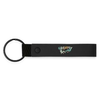 retro bouldern klettern Wand usedlook Symbol Logo - Matte PU Schlüsselanhänger - Schwarz - Vorne
