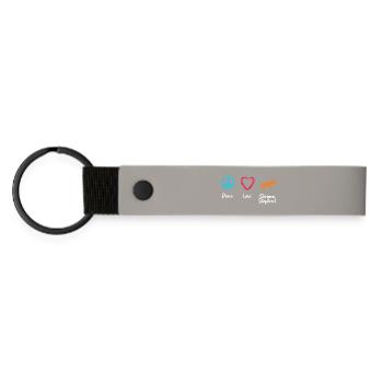 Chien de berger Peace Love - Porte-clés en PU mat - gris clair - Devant