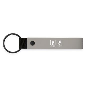 Runner Stick Figure - Matte Pu Keyring - light grey - Front