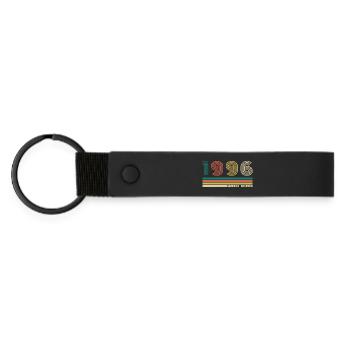 30 Years 1996 Vintage Retro Birthday - Matte Pu Keyring - black - Front