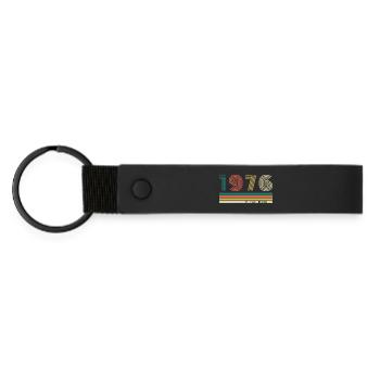 50 Years 1976 Vintage Retro Birthday - Matte Pu Keyring - black - Front