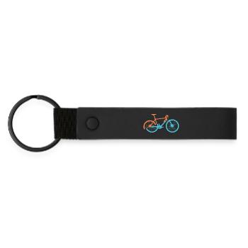 Dynamic bicycle design - Matte Pu Keyring - black - Front