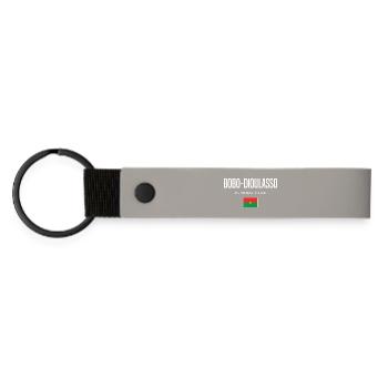 Bobo-Dioulasso, Burkina Faso - Matte Pu Keyring - light grey - Front