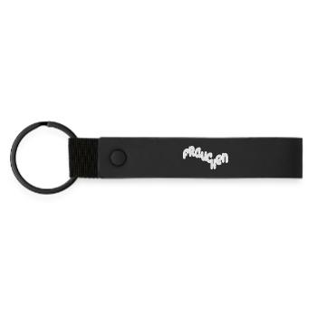 Mistress Silver Curvy Font Design - Matte Pu Keyring - black - Front
