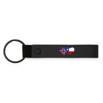 Islande Chili Drapeau Coeur - Porte-clés en PU mat - noir - Devant