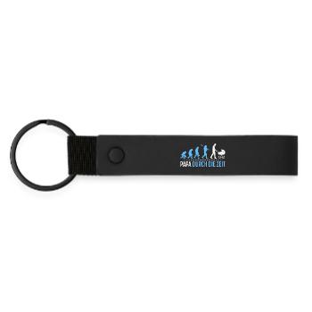 Father-to-be DADDY THROUGH TIME Funny - Matte Pu Keyring - black - Front