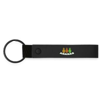 ANANAS - Matte PU Schlüsselanhänger - Schwarz - Vorne