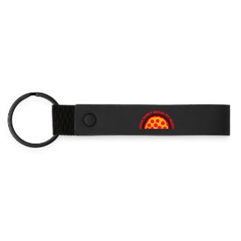 La pizza ne me brisera pas le cœur La nourriture aime l’humour - Porte-clés en PU mat - noir - Devant