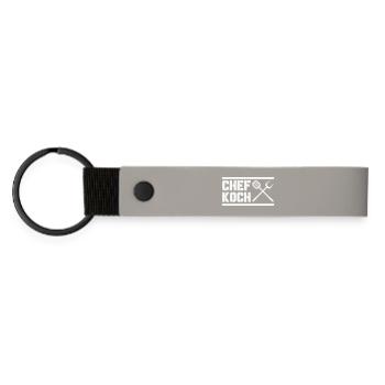 chef_koch - Matte Pu Keyring - light grey - Front