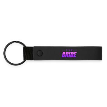 team_bride - Matte Pu Keyring - black - Front