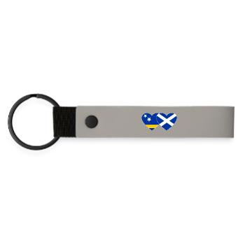 Curaçao Scotland flag heart used - Matte Pu Keyring - light grey - Front