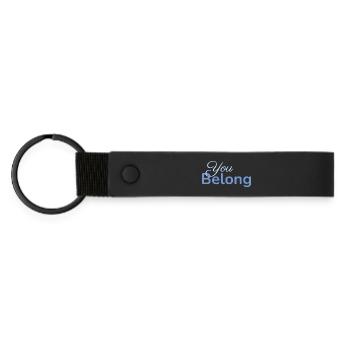 You Belong Typography Design Minimalist - Matte Pu Keyring - black - Front