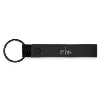 zehn 10 Geburtstag Geschenk Zahl - Matte PU Schlüsselanhänger - Schwarz - Vorne