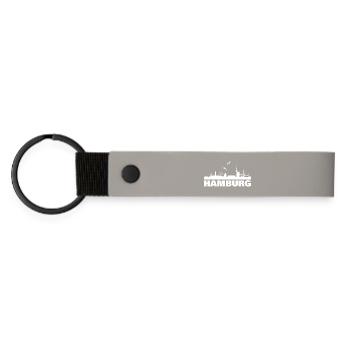 Hamburg Skyline Silhouette Design - Matte Pu Keyring - light grey - Front