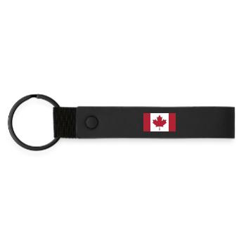Kanada Flagge Telefonhülle - Matte PU Schlüsselanhänger - Schwarz - Vorne