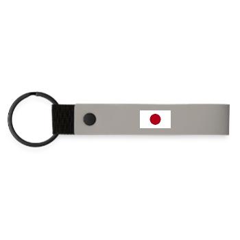Drapeau national du Japon - Porte-clés en PU mat - gris clair - Devant