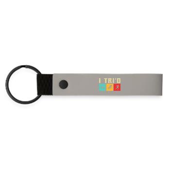 Triathlon suit - triathlete in training - Matte Pu Keyring - light grey - Front