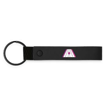 dulcimer purple pink - Matte Pu Keyring - black - Front