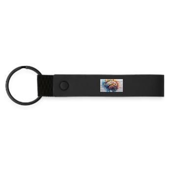 Artificial Brain Colored Circuit - Matte Pu Keyring - black - Front