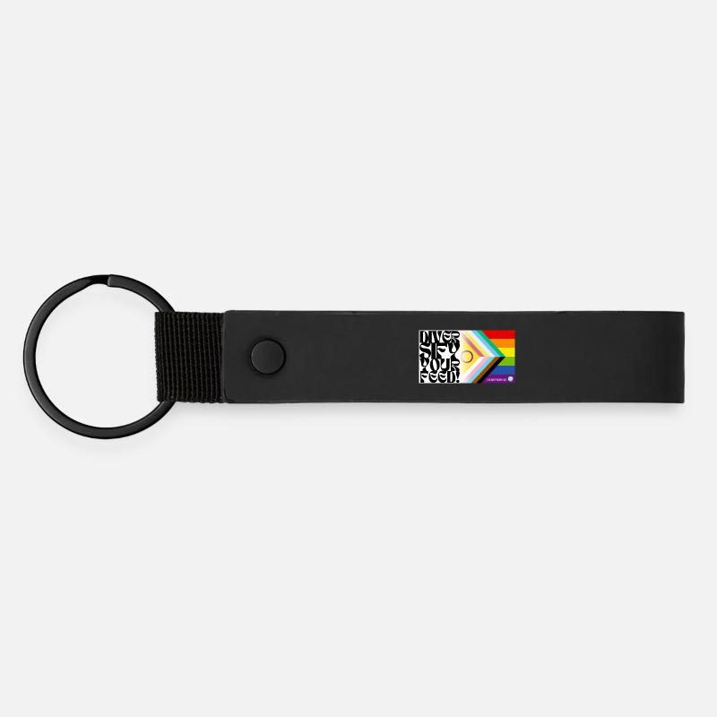 🌈♿ Fierté et handicap – y compris le drapeau - Porte-clés en PU mat - noir