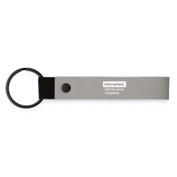 Citations d’introverti - Porte-clés en PU mat - gris clair - Devant