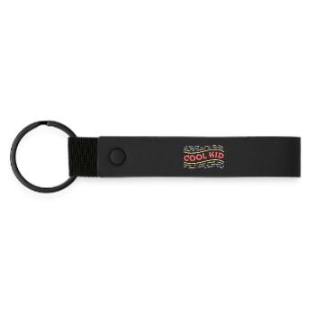 Cool Kid - Positive Colorful Affirmation for Kids - Matte Pu Keyring - black - Front